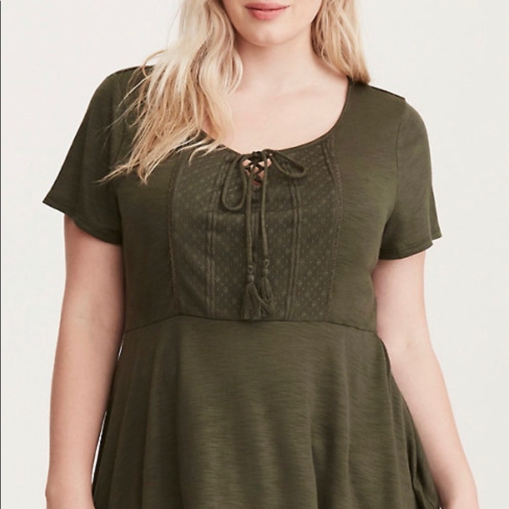 Torrid Crochet Peplum Tee